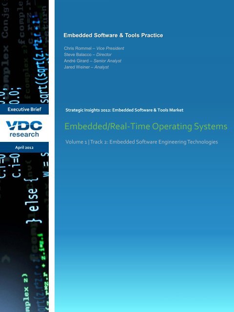 Embedded/Real-Time Operating Systems - VDC Research