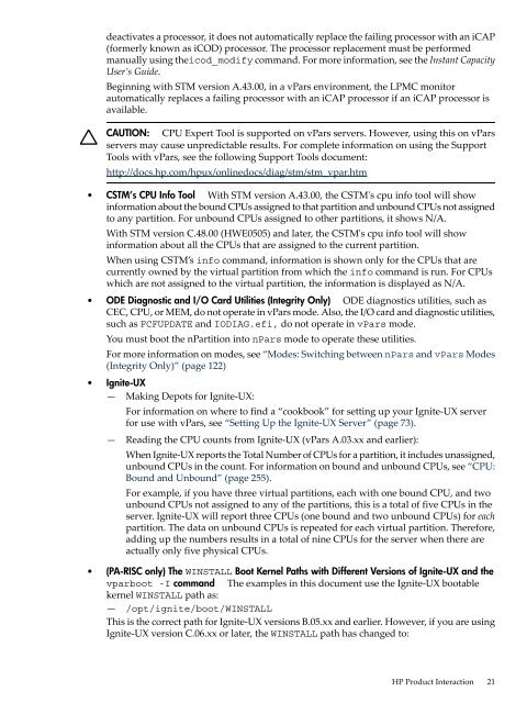 HP-UX Virtual Partitions Administrator's Guide - filibeto.org