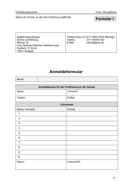 Fortbildungsangebote fÃ¼r LehrkrÃ¤fte in Ãbungsfirmen - Schule und ...