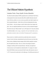 The Efficient Markets Hypothesis - Efficient Market Hypothesis