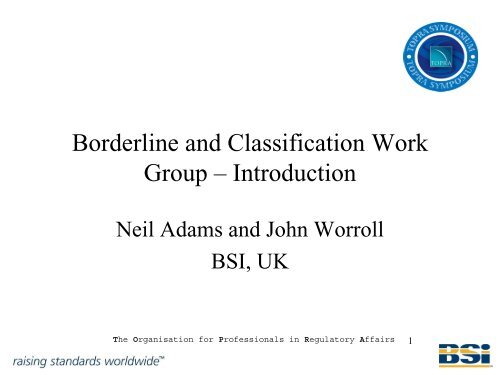 Borderline and Classification Work Group â Introduction - TOPRA