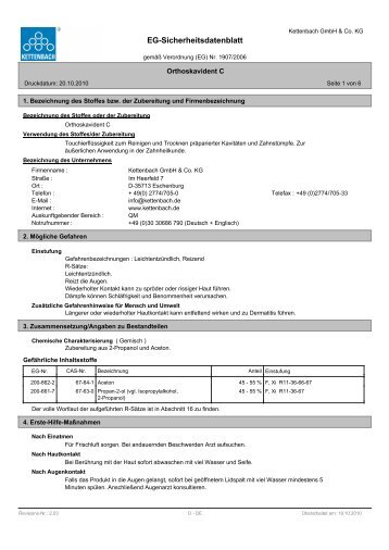 EG-Sicherheitsdatenblatt - Kettenbach GmbH & Co. KG