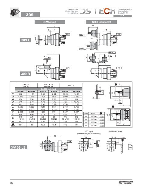 Bonfiglioli 300 NEMA - DS TECH