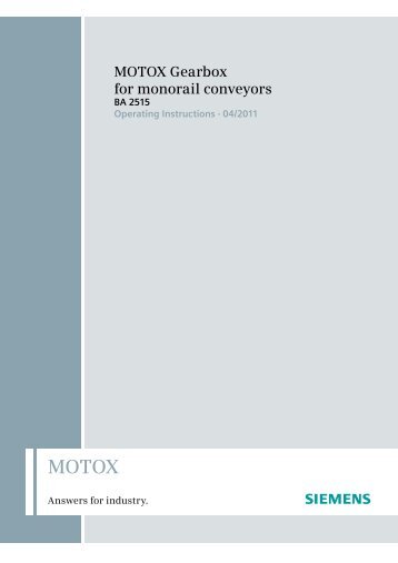 MOTOX Gearbox for monorail conveyors - DS TECH