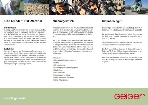 Recycling-Material ( pdf | 279 5 KB) - Geiger