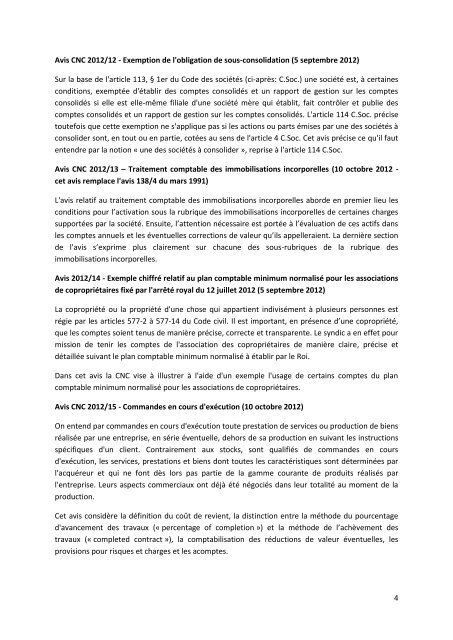 CNC COMMISSION DES NORMES COMPTABLES I. Avis
