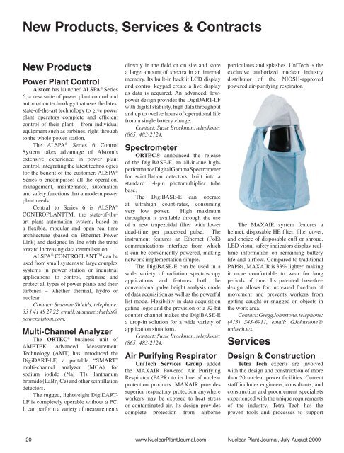 Nuclear Plant Journal Nuclear Plant Journal - Digital Versions