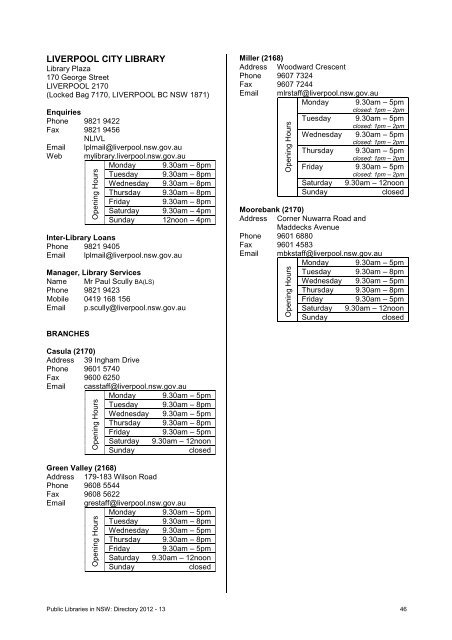 Public libraries in NSW directory (PDF 2.8Mb) - State Library of New ...