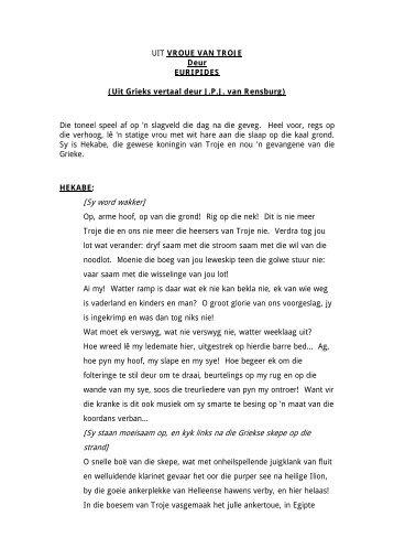 UIT VROUE VAN TROJE - LitNet