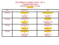2011 William Fox Holiday Classic â Rev. 5 Championship ... - ccjbc