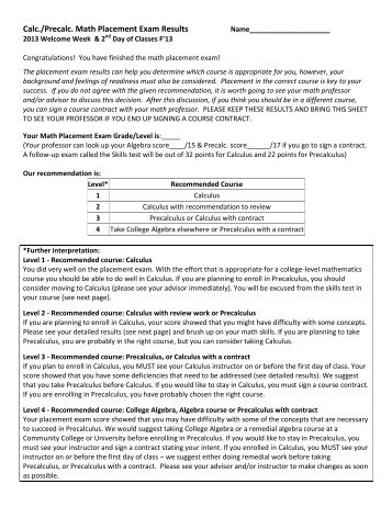 Interpretation of Results - Math & Computer Science