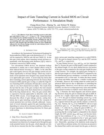 Impact of Gate Tunneling Current in Scaled MOS on Circuit ...