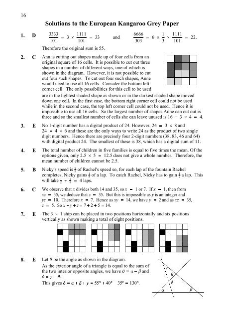 Solutions To The European Kangaroo Grey Paper