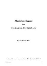 Alkohol und Jugend im Musikverein Gr. Haselbach
