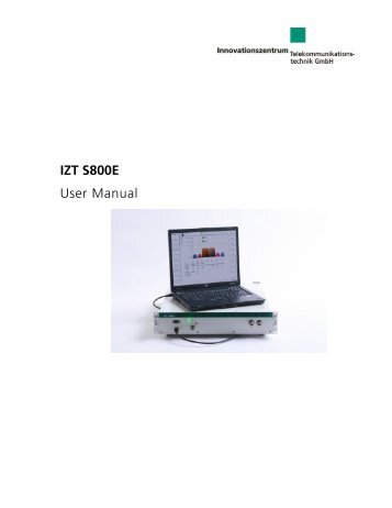 IZT S800E User Manual - Innovationszentrum fÃ¼r ...