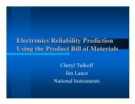 Electronics Reliability Prediction Using the Product Bill of ... - SMTA