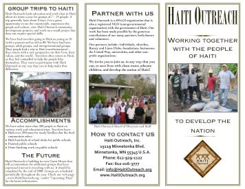 Haiti Outreach Brochure, rev D