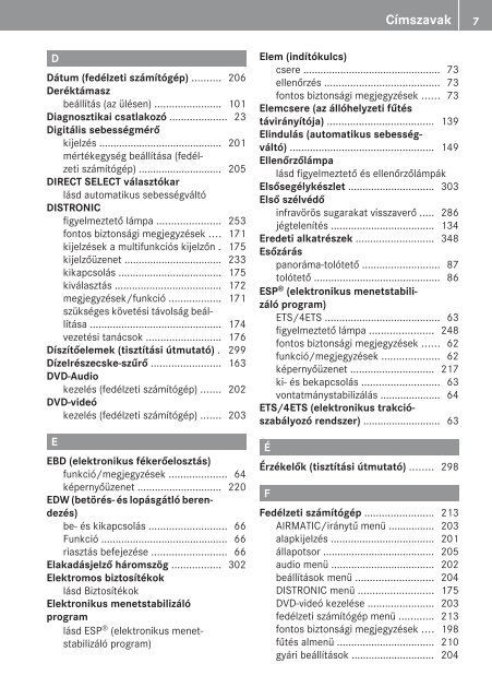 Mercedes-Benz R-osztÃ¡ly kezelÃ©si ÃºtmutatÃ³ letÃ¶ltÃ©se (PDF)