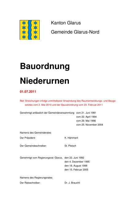 Bauordnung Niederurnen neu_k - Gemeinde Glarus Nord
