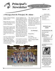 Principal's Newsletter - Martin Murphy Middle School