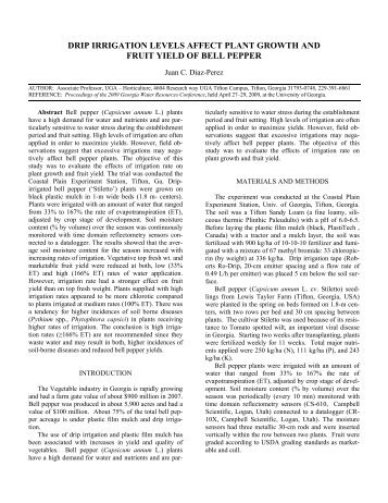 DRIP IRRIGATION LEVELS AFFECT PLANT GROWTH AND FRUIT YIELD OF BELL PEPPER