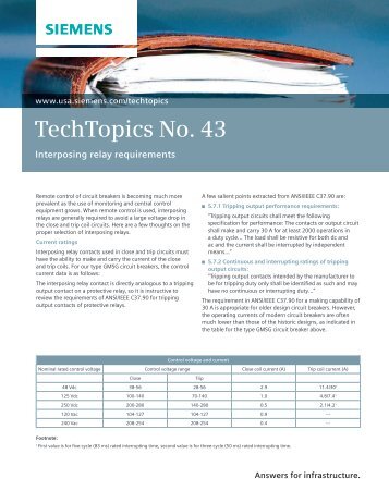 TechTopics No. 43 Interposing relay requirements - Siemens