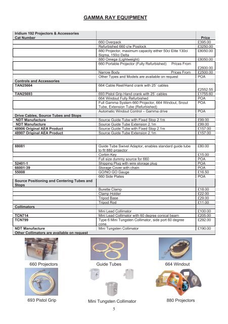 62508 NDT PRICE LIST 2011.indd - NDT Equipment Services Ltd