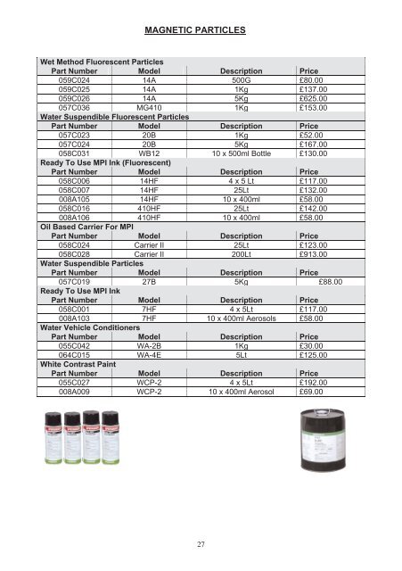 62508 NDT PRICE LIST 2011.indd - NDT Equipment Services Ltd