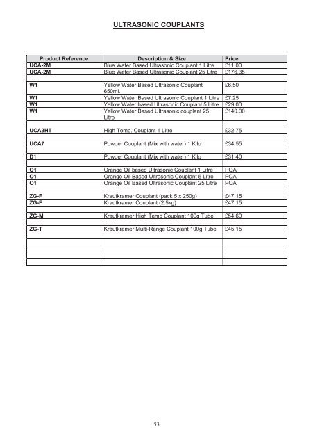 62508 NDT PRICE LIST 2011.indd - NDT Equipment Services Ltd