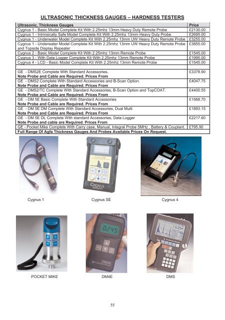 62508 NDT PRICE LIST 2011.indd - NDT Equipment Services Ltd