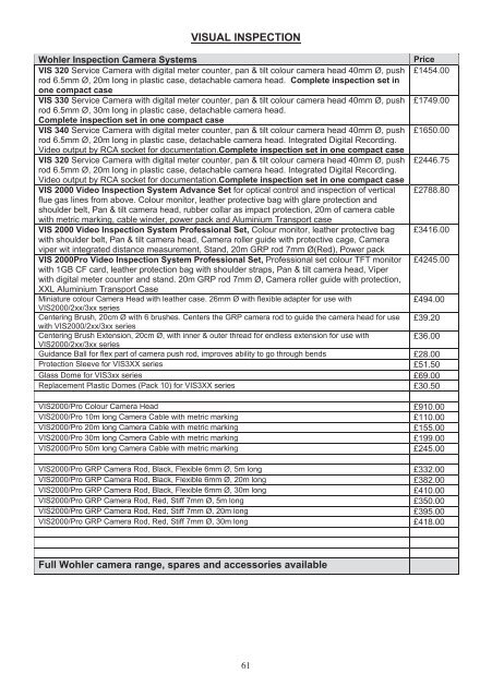 62508 NDT PRICE LIST 2011.indd - NDT Equipment Services Ltd