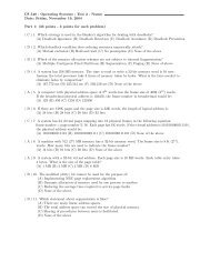 CS 540 - Operating Systems - Test 2 - Name: Date: Friday ...