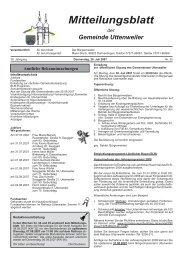 Mitteilungsblatt - Uttenweiler