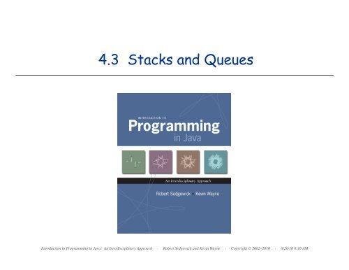 Stack - Introduction to Programming in Java