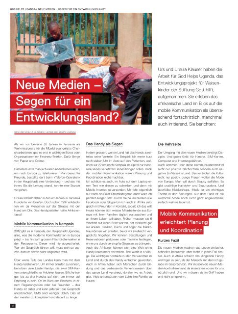 magazin fÃ¼r lebensaspekte und glauben 0212 - Stiftung Gott hilft