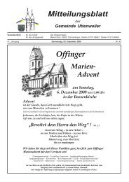 Offinger Marien- Advent am Sonntag, 6. Dezember ... - Uttenweiler