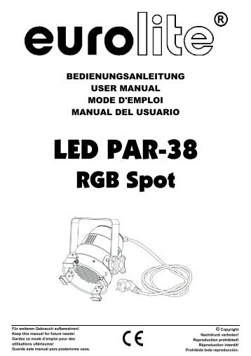EUROLITE LED PAR-38 RGB Spot User Manual