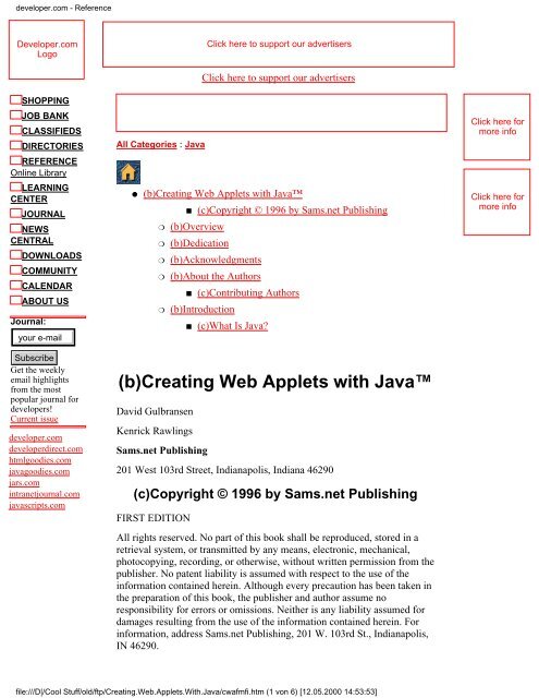 Creating Web Applets with Java.pdf - METU Computer Engineering