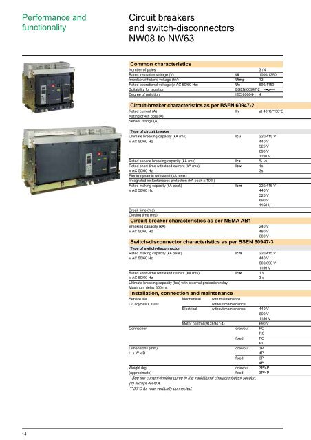 LV power air circuit breakers and switch-disconnectors ... - Piti Group