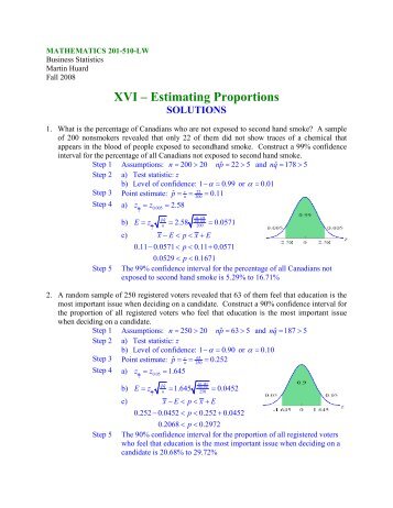 XVI â Estimating Proportions - SLC Home Page