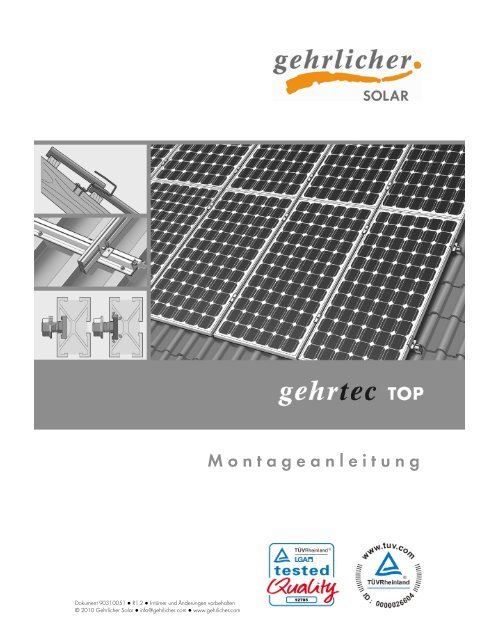 Die Komponenten des gehrtec® TOP - Gehrlicher Solar