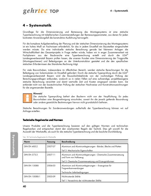 Die Komponenten des gehrtec® TOP - Gehrlicher Solar