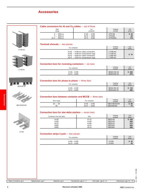 ABB Control Inc. A-Line contactors A145 â A300 - Piti Group