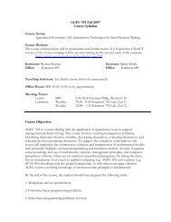 AGEC 352 Fall 2007 Course Syllabus Course Name - Department of ...