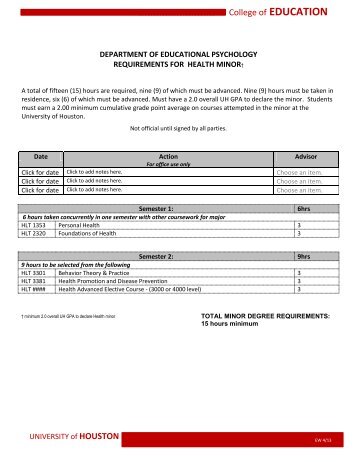 Minor declaration contract - pdf file - College of Education ...