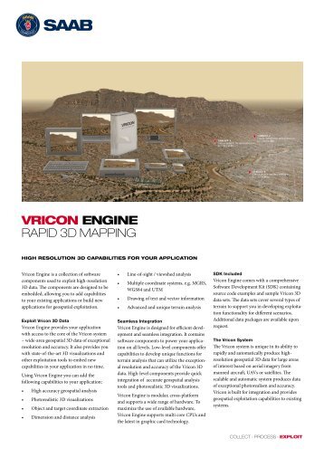 VRICON ENGINE RAPID 3D MAPPING - Saab