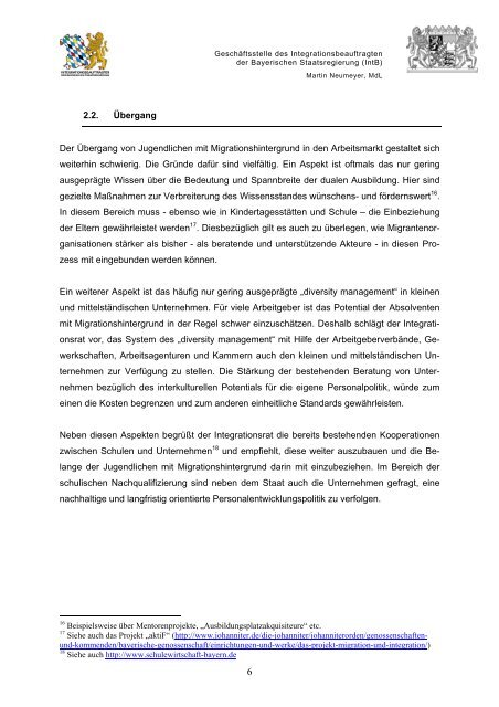 Handlungsempfehlungen des Bayerischen Integrationsrates ...
