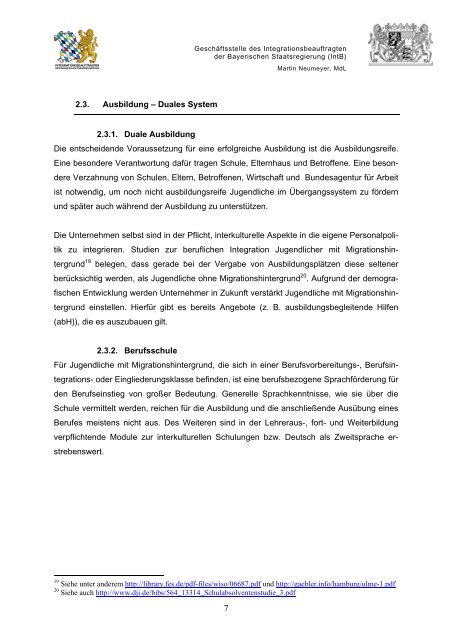 Handlungsempfehlungen des Bayerischen Integrationsrates ...