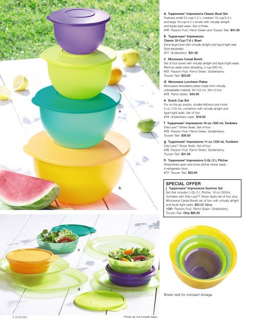 Tupperware Snack Cup Set of 4