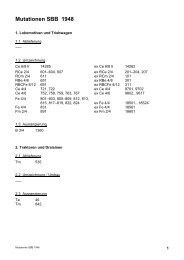 Mutationen SBB 1948 - Verein Rollmaterialverzeichnis Schweiz